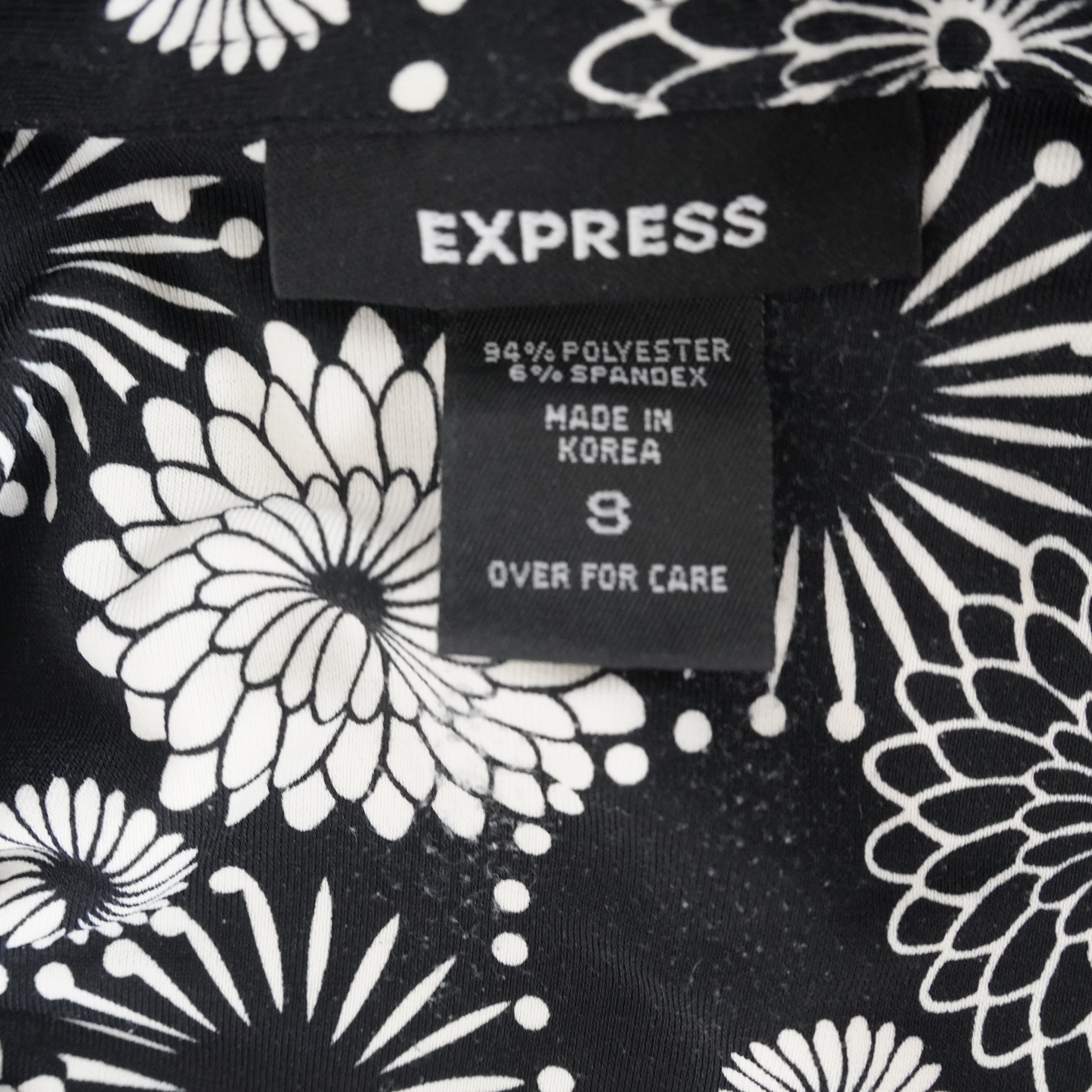 Express Floral Stretch Polo Top | Y2K | Size Small