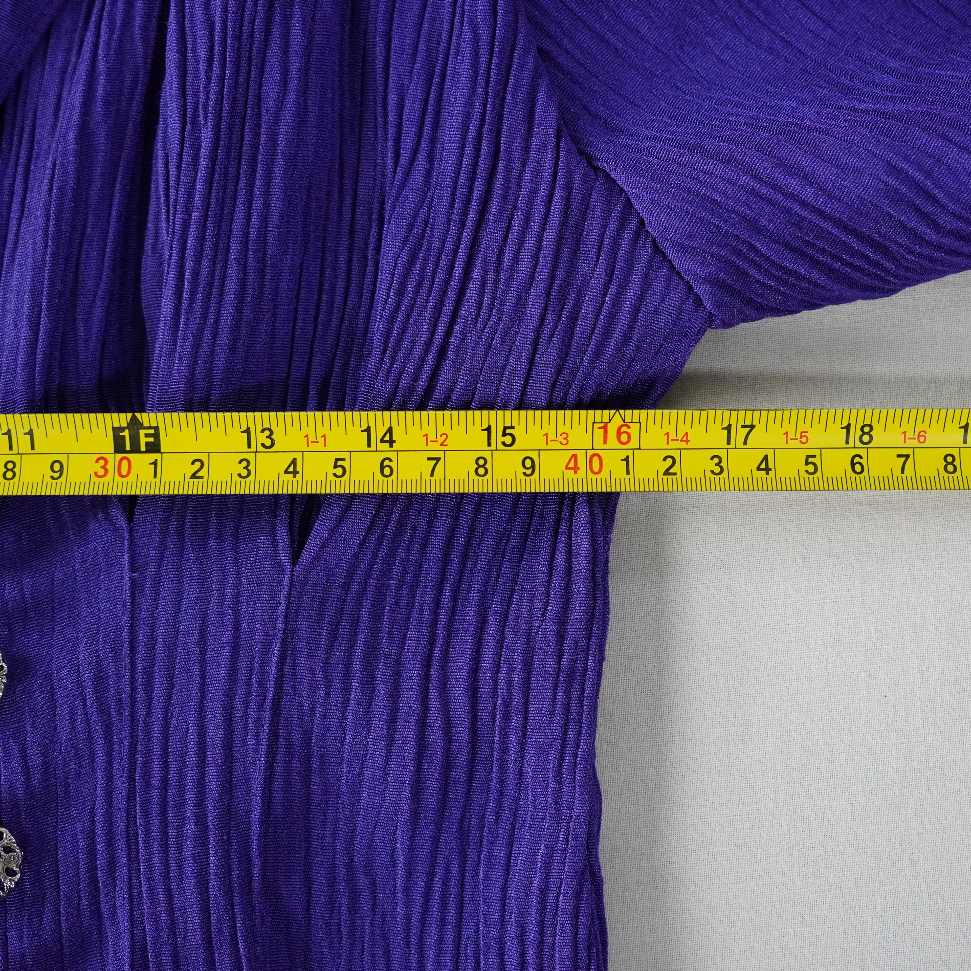 Berkertex Occasions Purple Crinkle Blazer with Floral Chiffon Accent – Size 14
