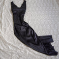 CDC Black Beaded Deep V Evening Gown