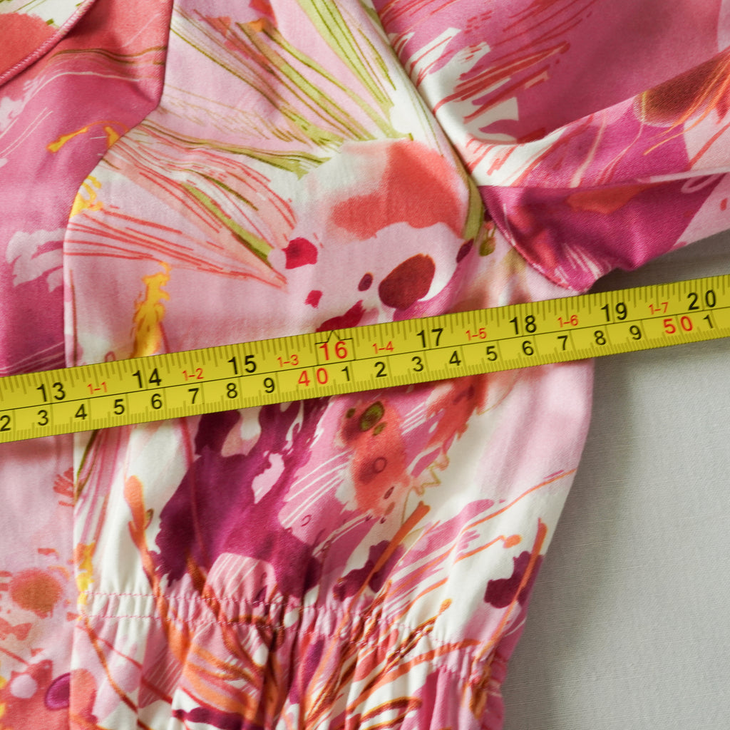 Sunny Leigh Pink Floral Ruched Blazer Jacket | Size 8