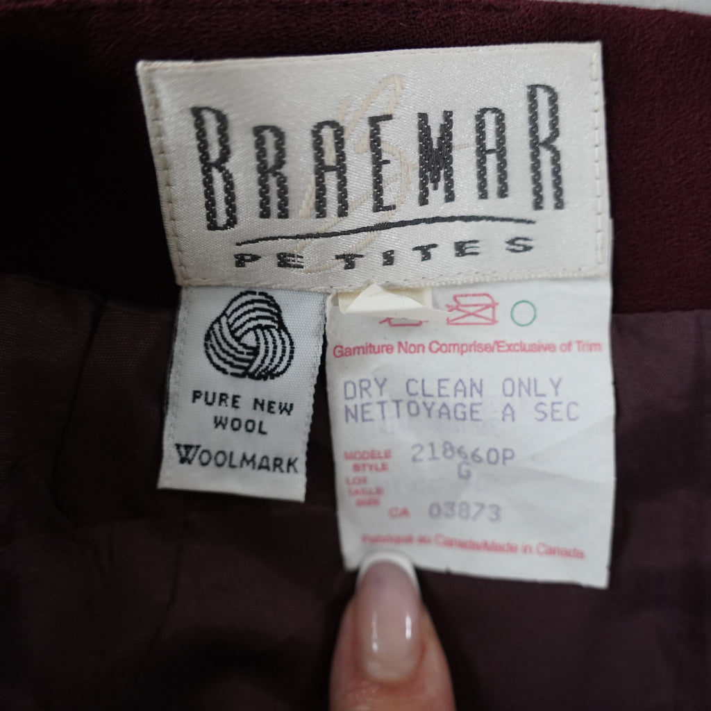 Braemar Petites Pure Wool A-Line Midi Skirtn | Vintage |  Size 4