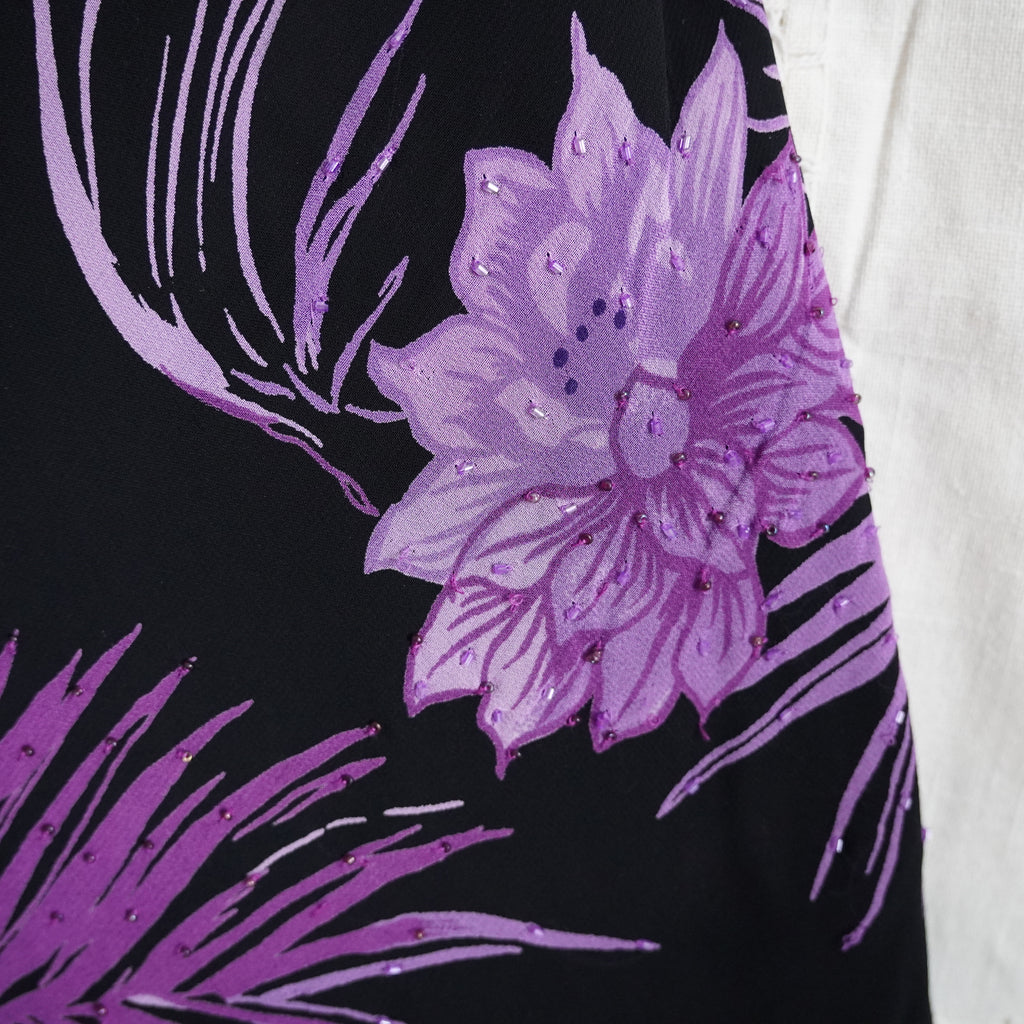 Eva Blue Floral Beaded Dress | Y2K | Size 6