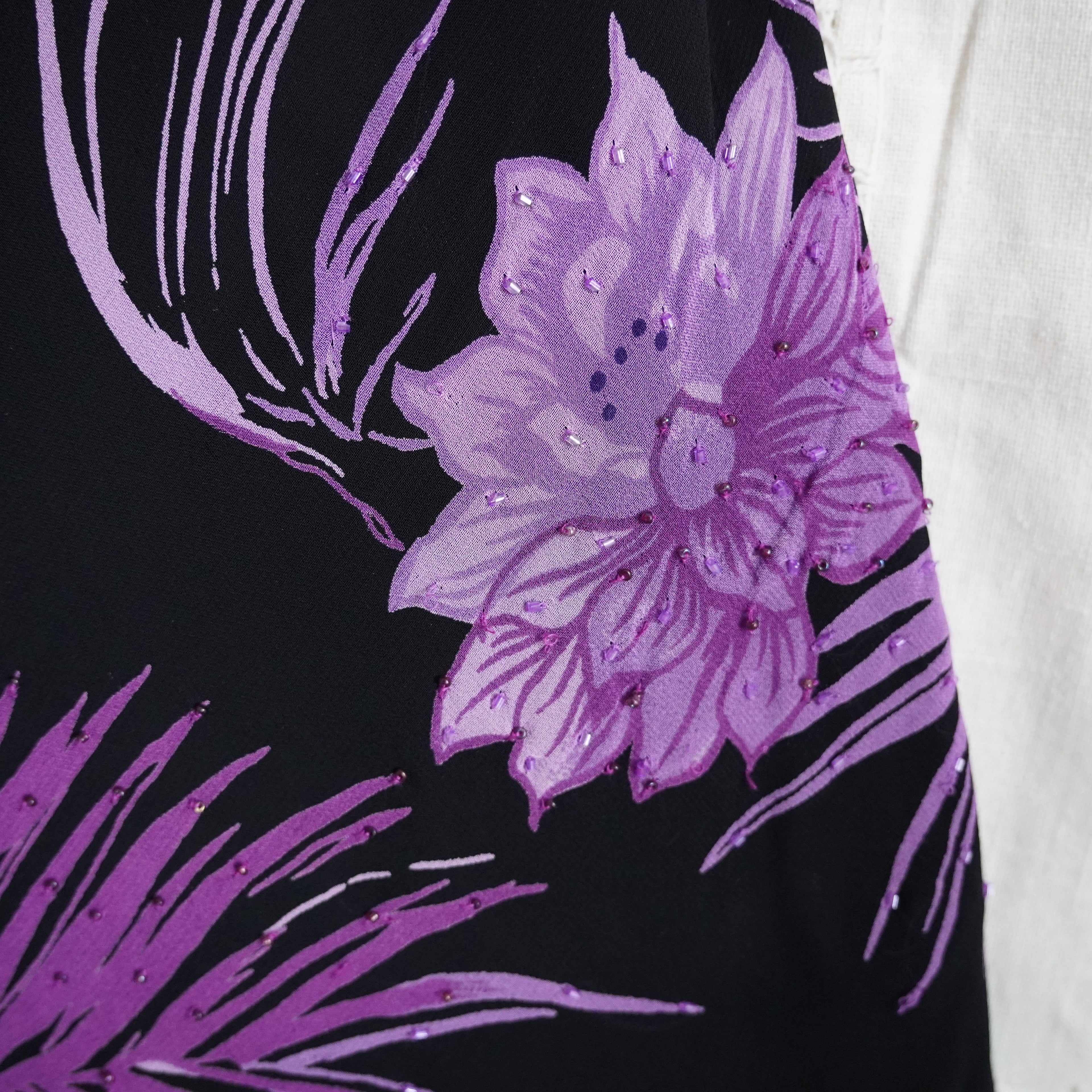 Eva Blue Floral Beaded Dress | Y2K | Size 6