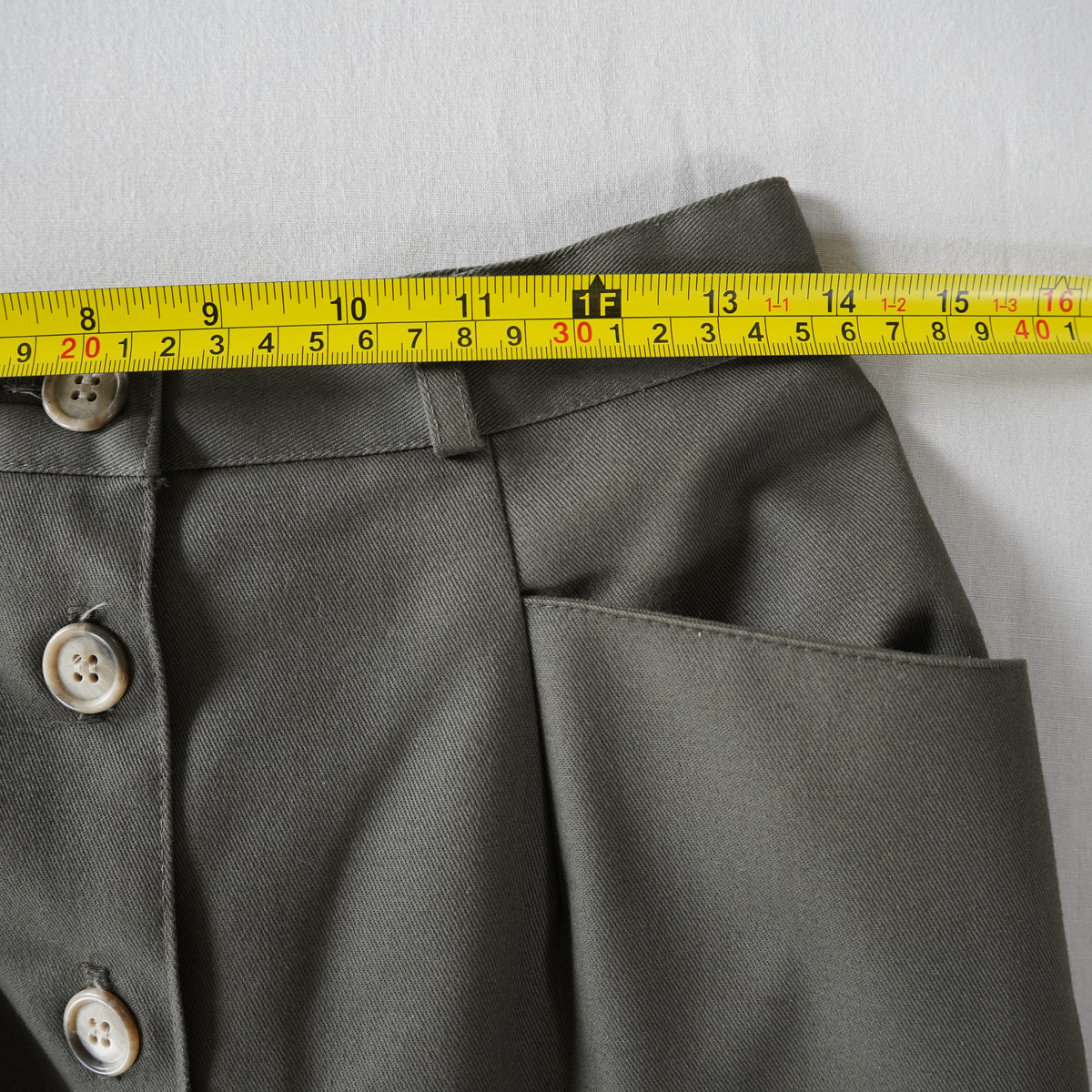 Valerie Peyson Olive Button Front Maxi Skirt | Vintage | Size 8