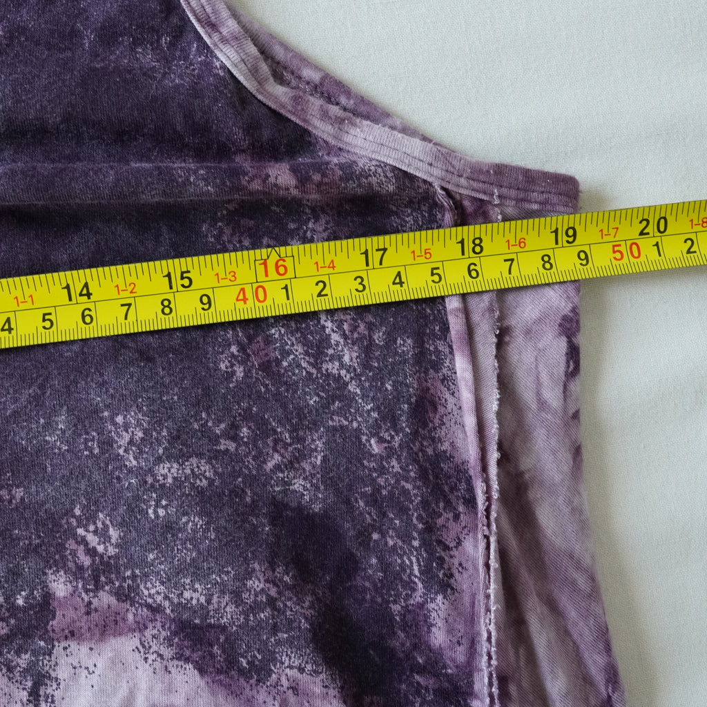 Vocal Purple Tie-Dye Rhinestone Swing Tank Top Made in USA Size Large