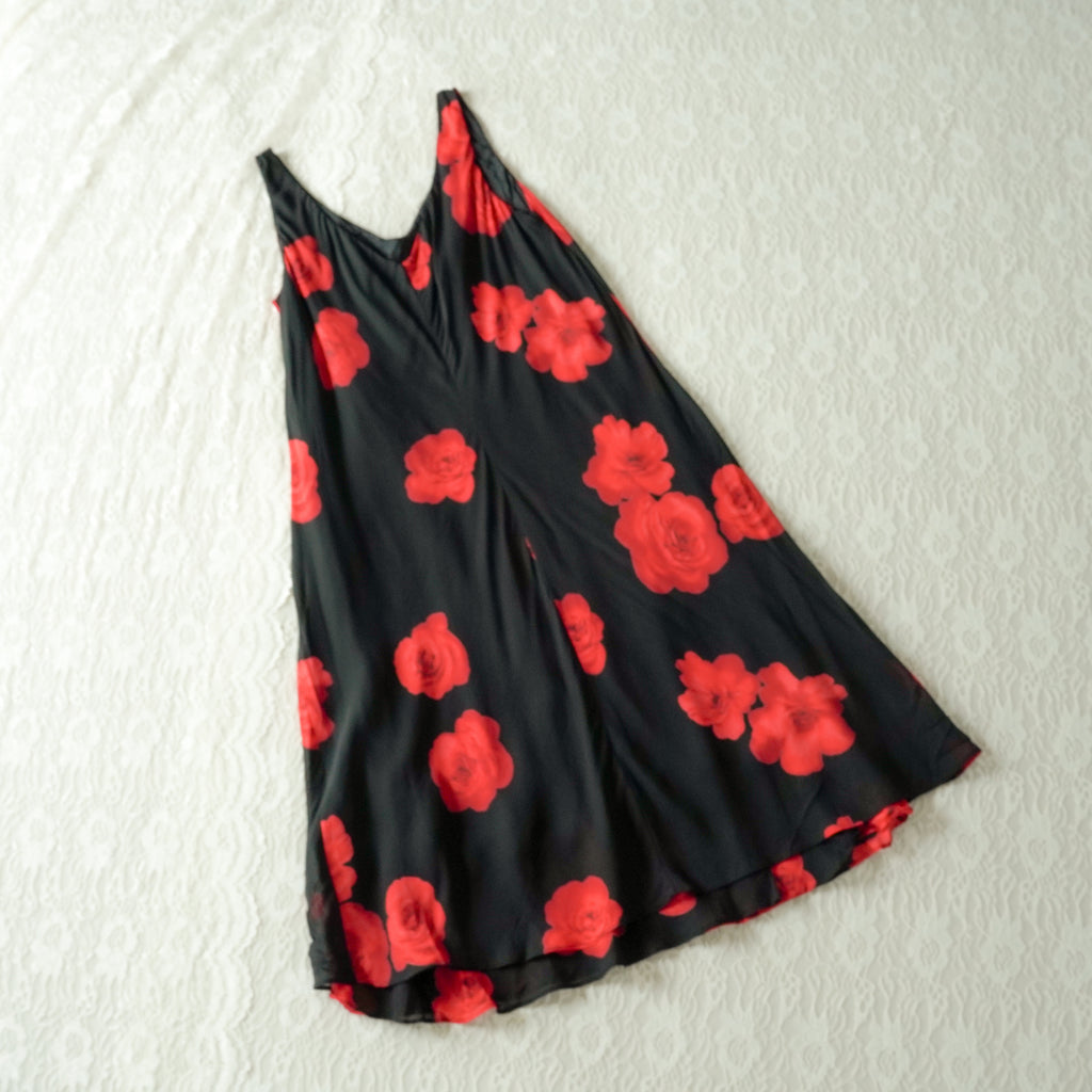 Jones New York Rose Print Midi Dress | Vintage | Size 14
