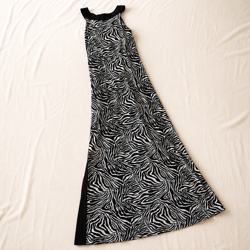 Glamour Zebra Print Maxi Dress | Y2K | Size 8