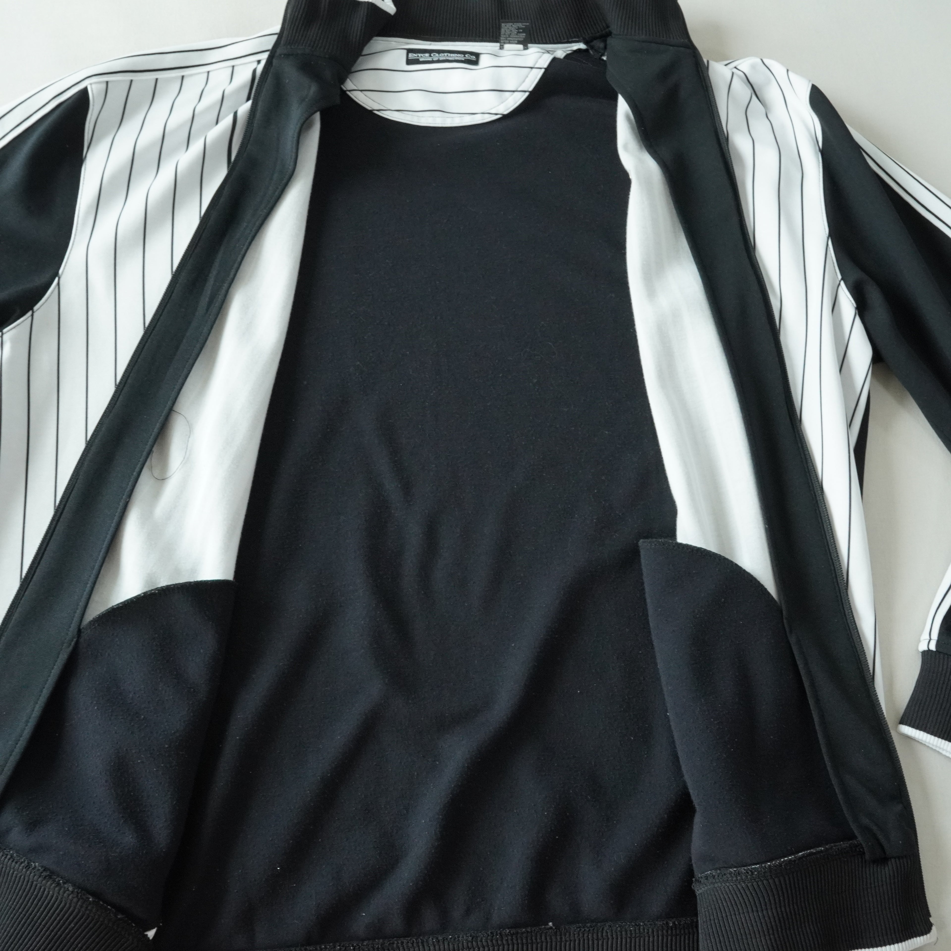 Enyce Black & White Pinstripe Track Jacket XXL Hip Hop Streetwear Y2K