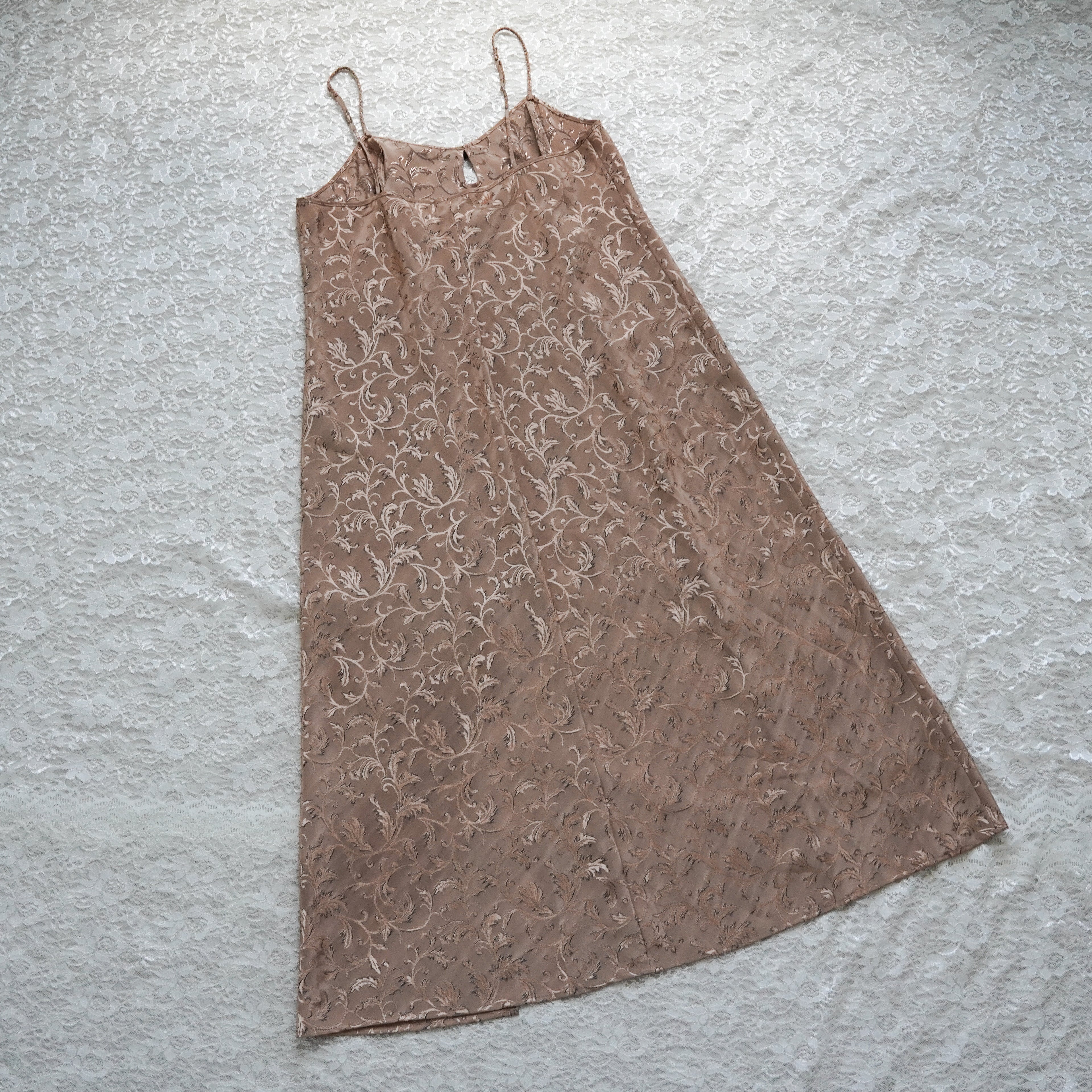 Delicates Jacquard Satin Maxi Slip Dress | Large