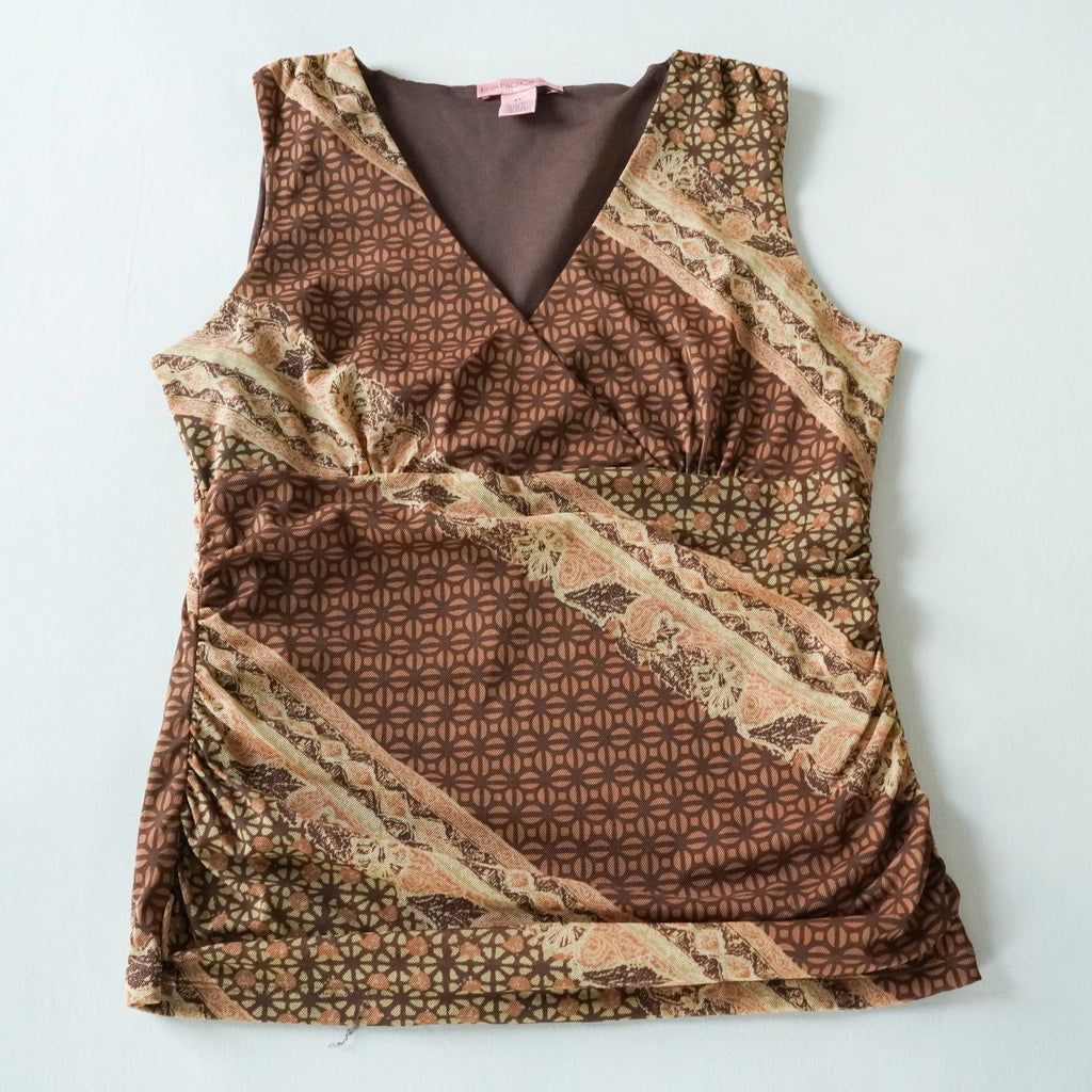 Bandolino Patchwork Print Top | Y2K | Size XL