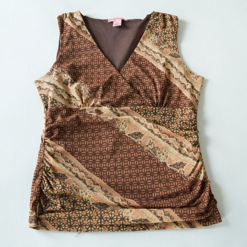 Bandolino Patchwork Print Top | Y2K | Size XL