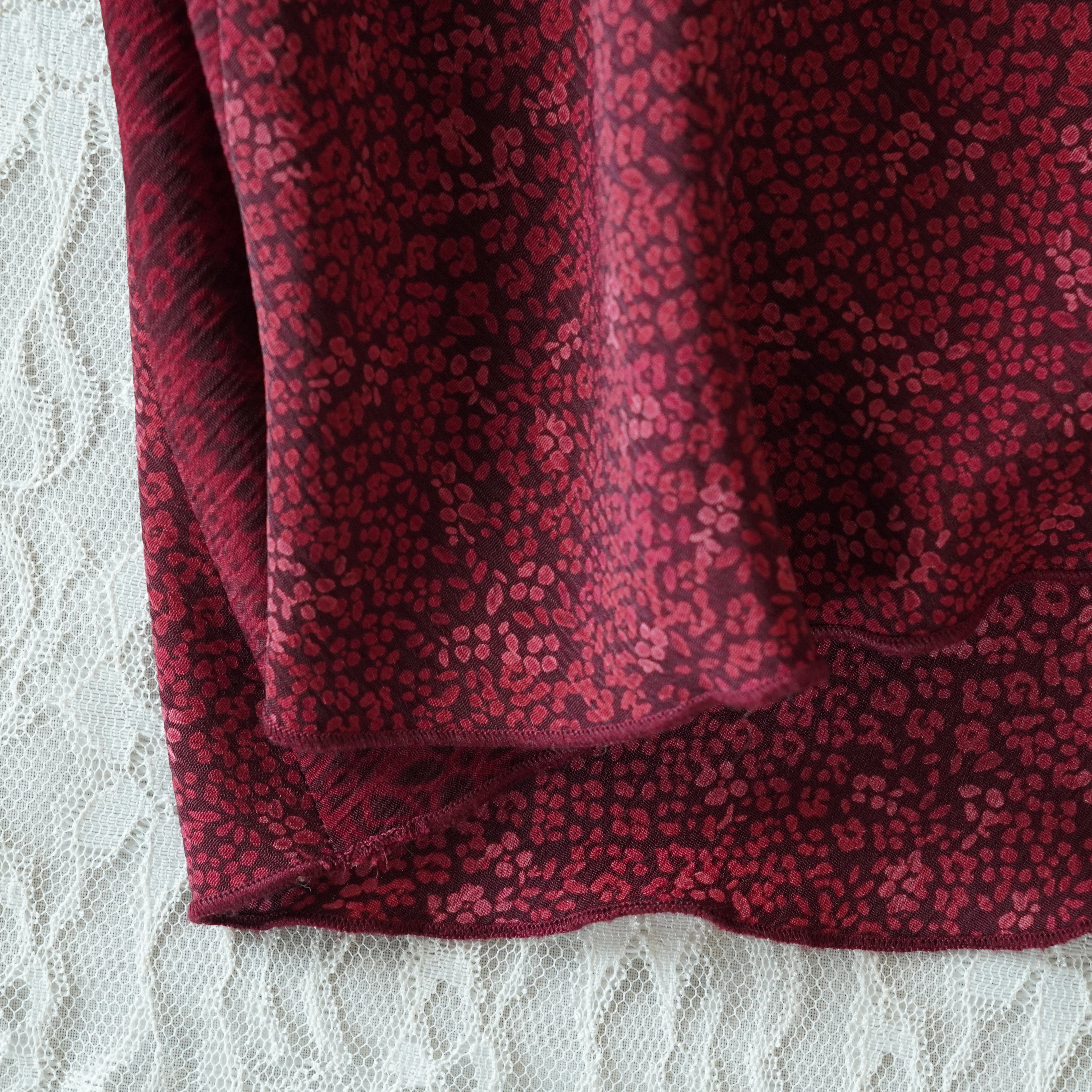 Norton McNaughton Burgundy Maxi Dress Floral Print | Y2K | Size M