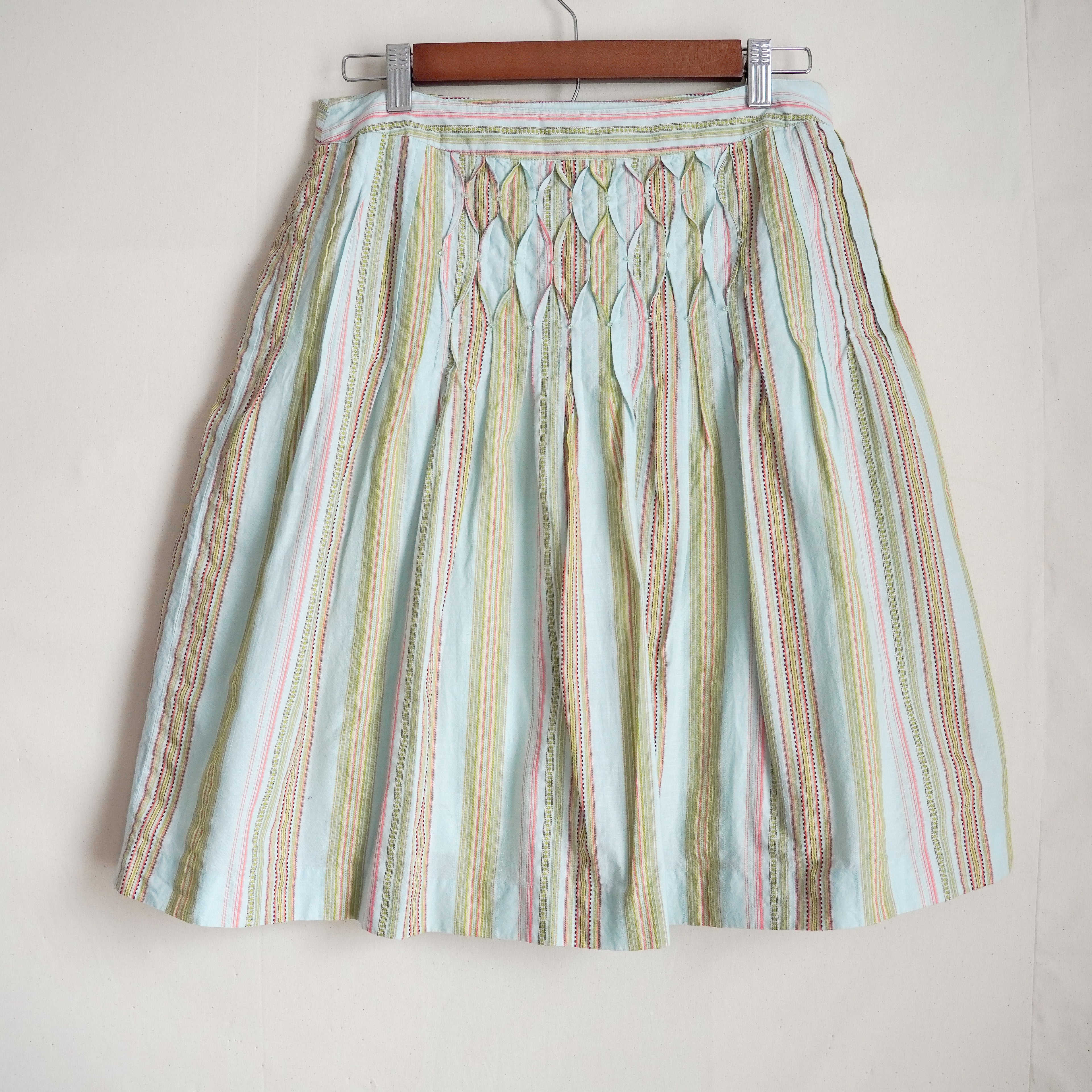 Talbots Petites Pastel Striped Beaded A-Line Skirt | Y2K | Size 6