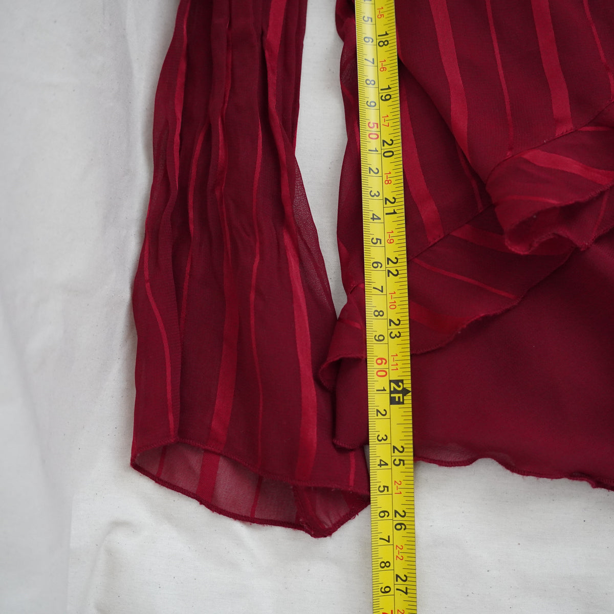 Y2K Elementz Red Sheer Ruffle Blouse Detachable Tank Top Women’s M