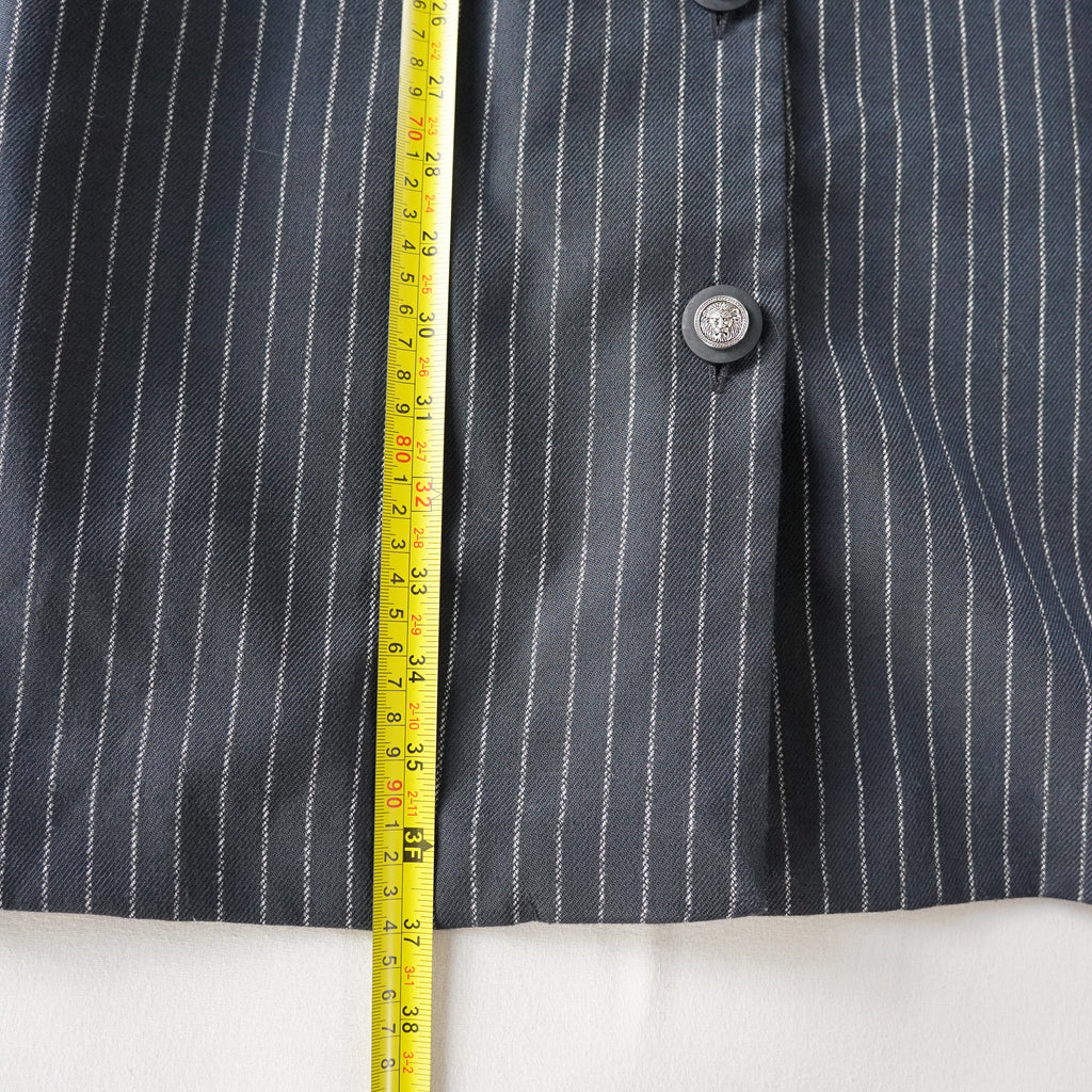 Positive Attitude Pinstripe Button Front Dress | Vintage | 12 Petite