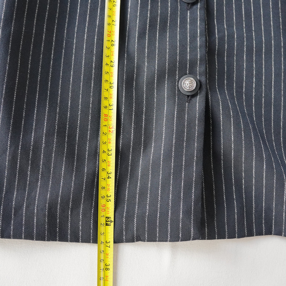 Positive Attitude Pinstripe Button Front Dress | Vintage | 12 Petite