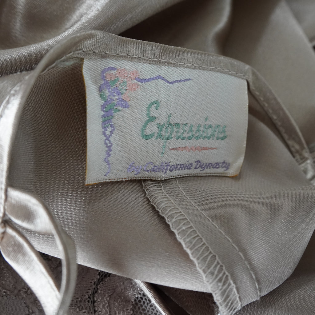 California Dynasty Expressions Satin Lace Dress | Y2K | Small