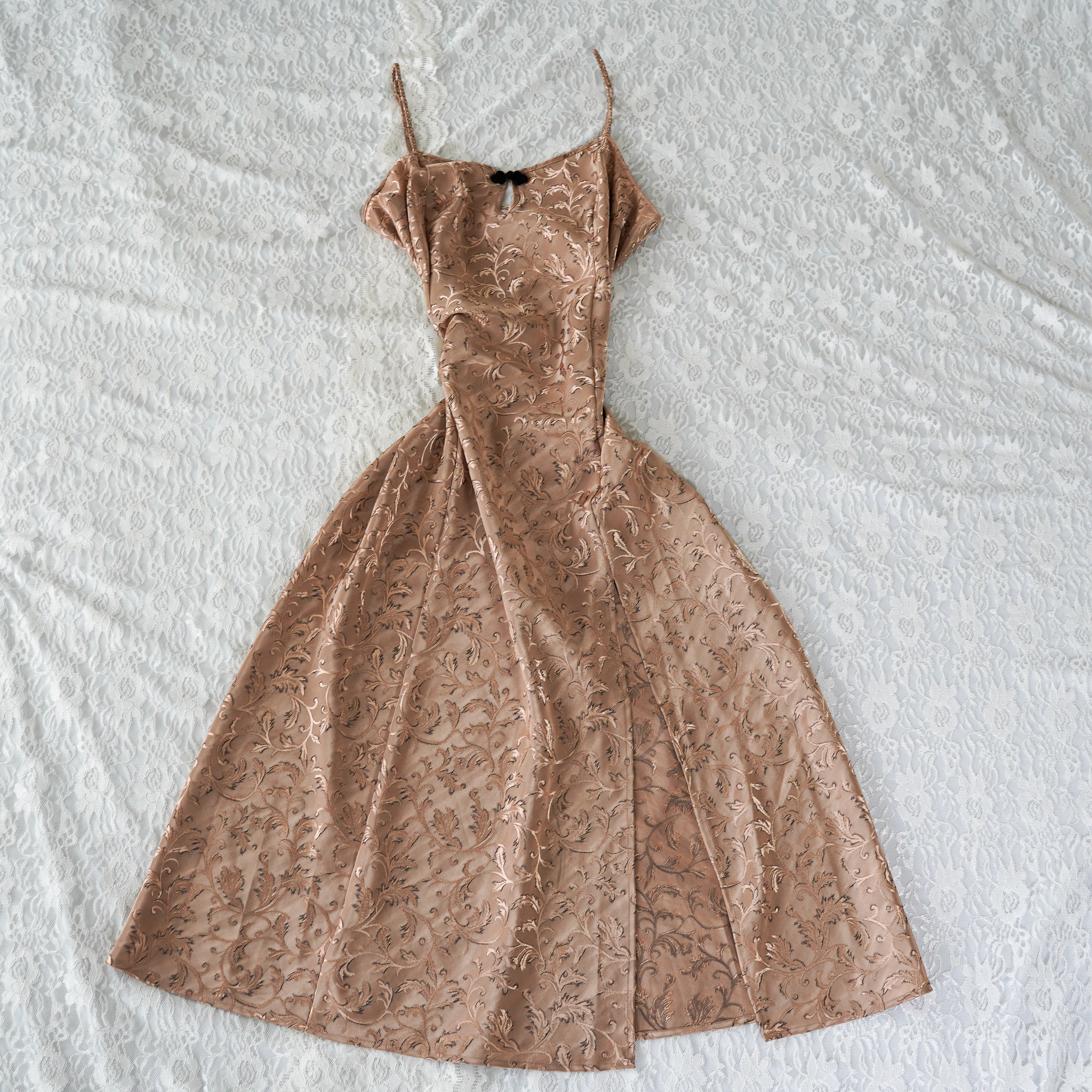 Delicates Jacquard Satin Maxi Slip Dress | Large