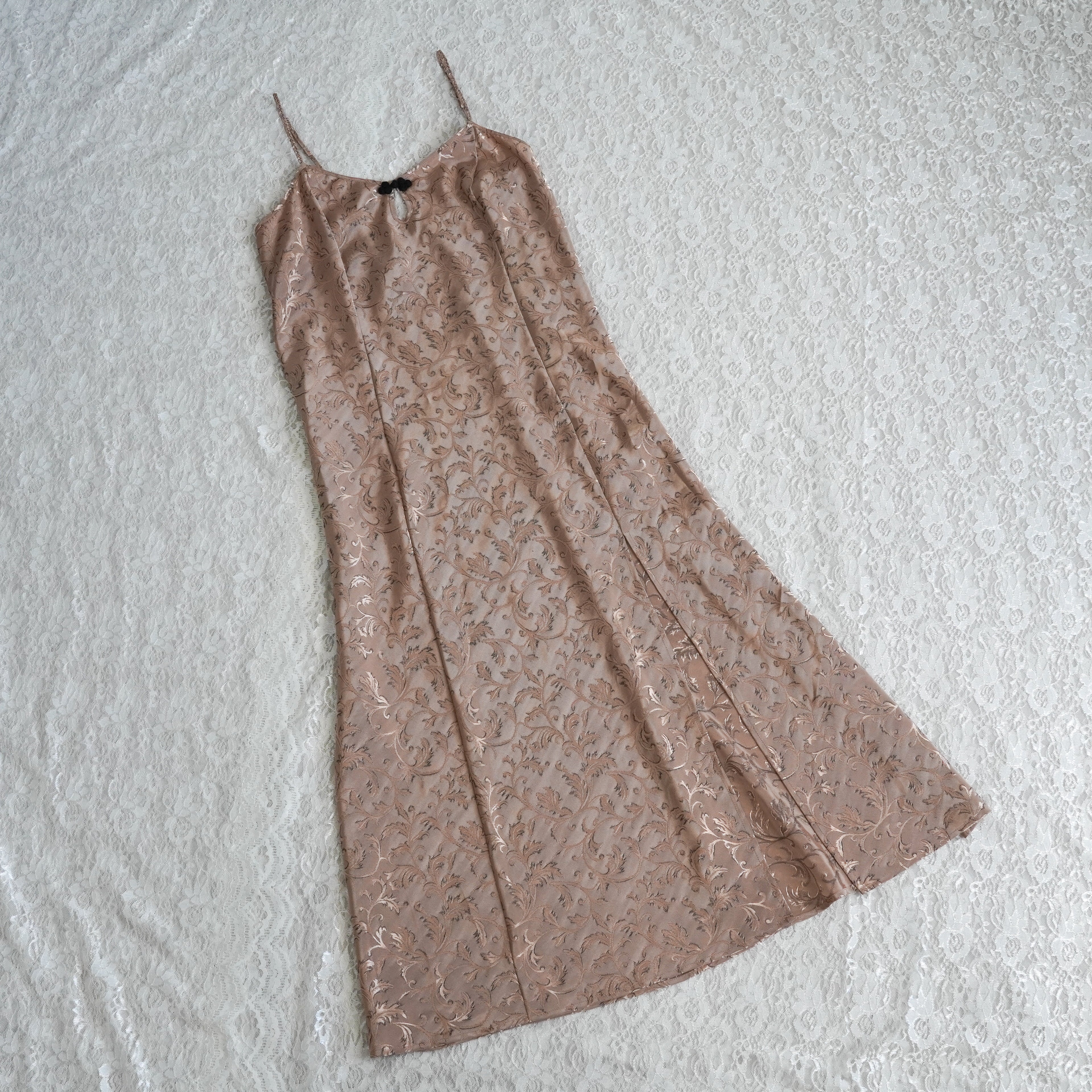 Delicates Jacquard Satin Maxi Slip Dress | Large