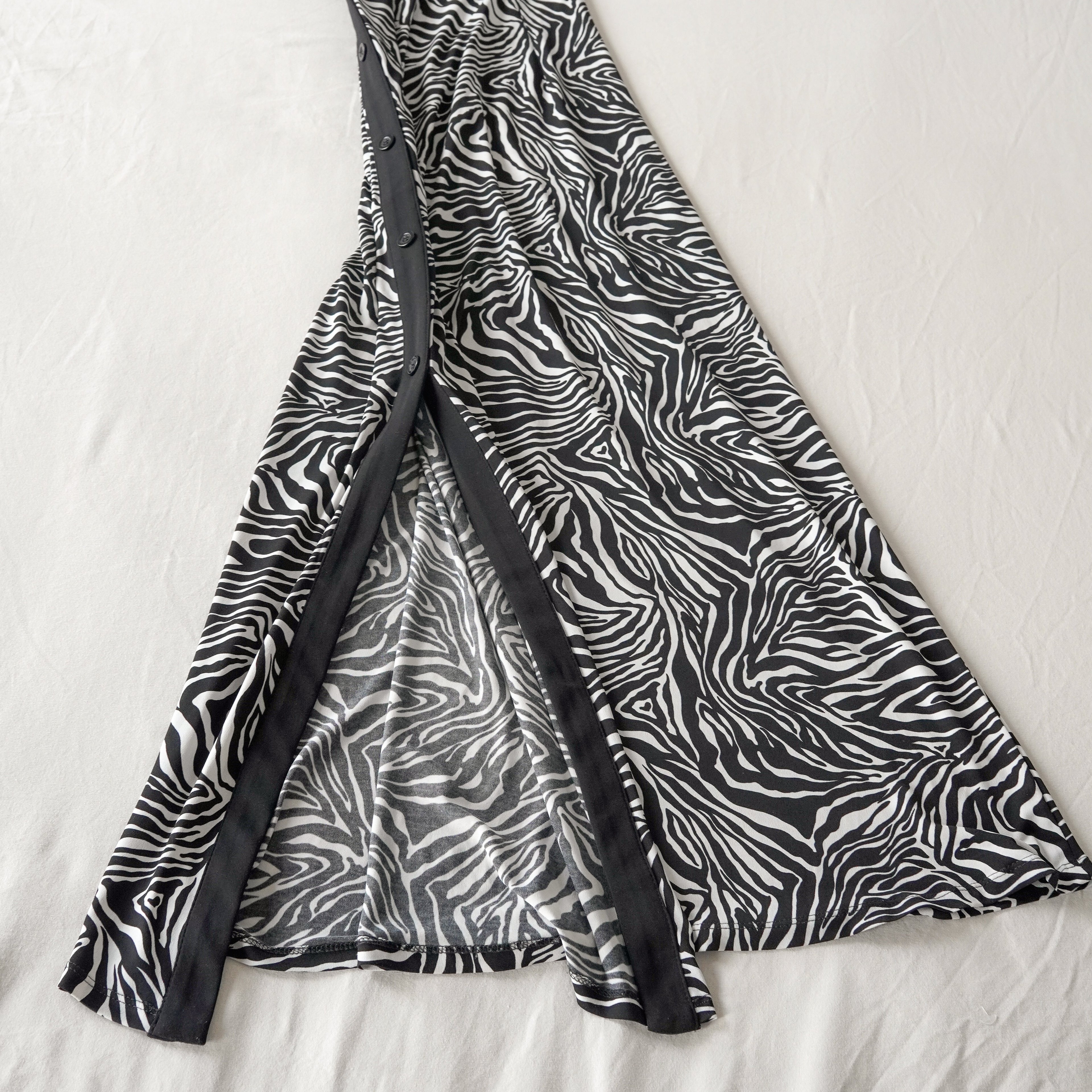 Glamour Zebra Print Maxi Dress | Y2K | Size 8