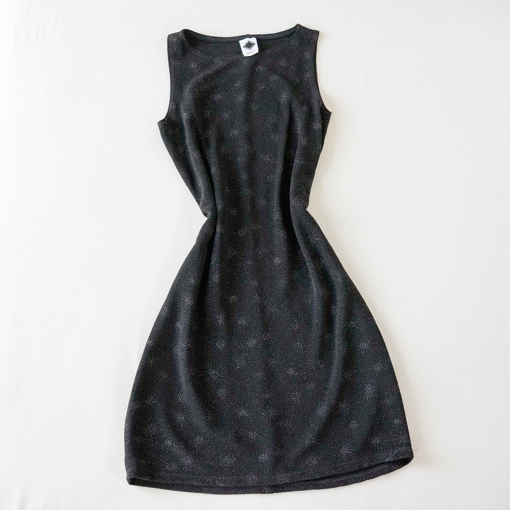 California Concepts Black Metallic Glitter Mini Dress | Y2K | Size Medium