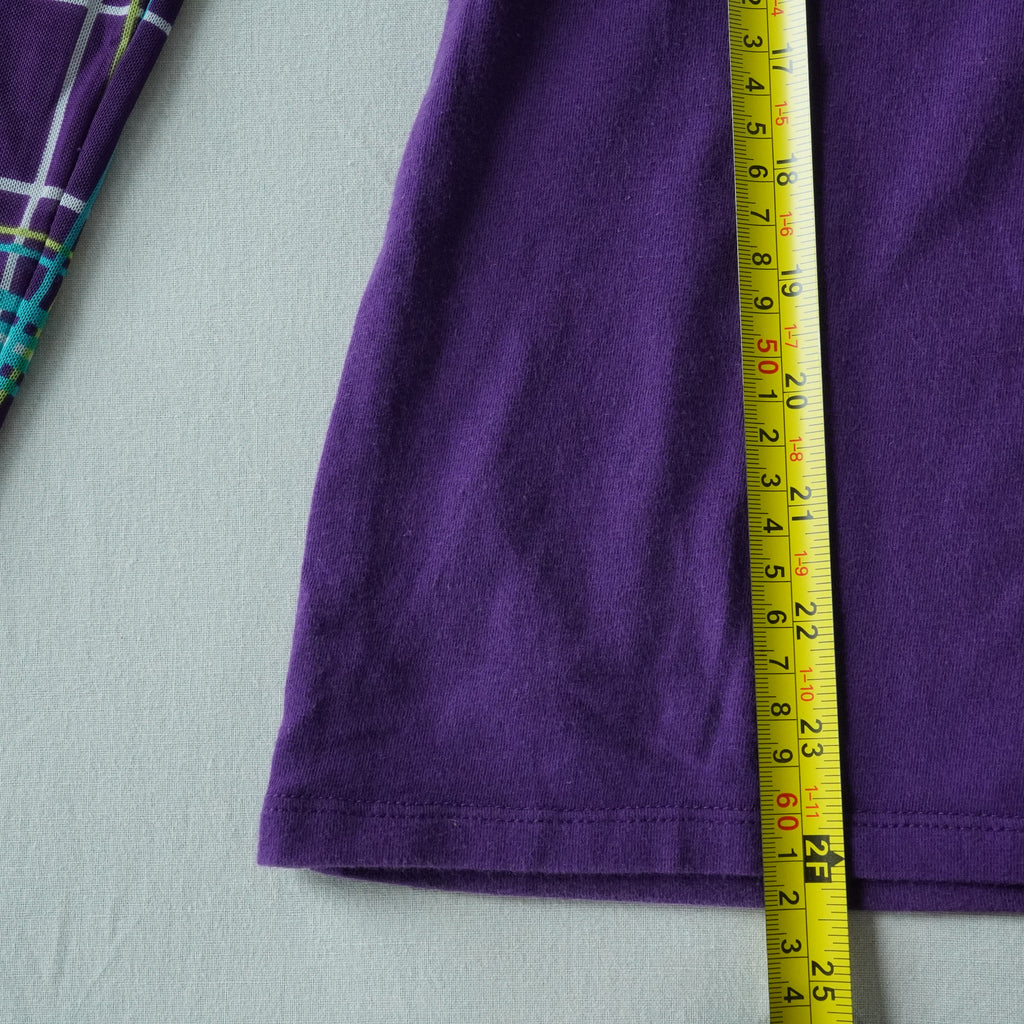 Apple Bottoms Purple Graphic Plaid Layered Long Sleeve | Y2K | Medium