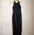 Caché Black Beaded Halter Evening Gown | Y2K | Size 8
